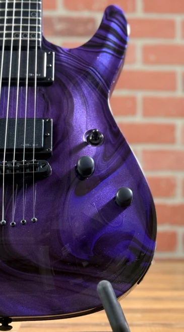 Schecter C-1 Hydro Dip Electric Guitar - Purple Obsidian