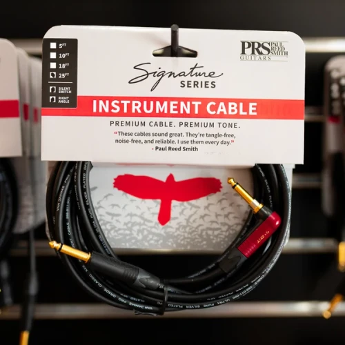 PRS Signature Series Instrument Cable | Straight to Silent Switch Right Angle - 25 foot