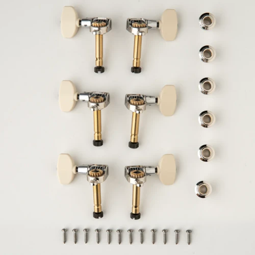PRS Phase III Collar Designed Locking Tuners | Ivory with Wing Buttons - Nickel Finish