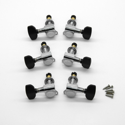 PRS SE Locking Tuners | Chrome with Black Wing Buttons
