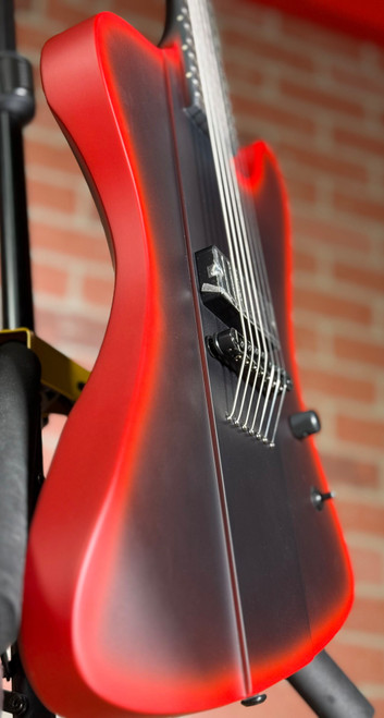 ESP LTD PHOENIX-7 BLACK METAL 7-String Baritone Electric Guitar - Black Red Burst Satin