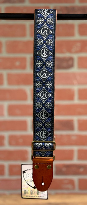 Tetherax Fancy RagTop Vintage Jacque Style Weave Leather End Strap - Violet, Black, & White