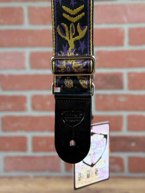 Tetherax Neoback RagTop Vintage Jacque Style Weave Leather End Strap -  Purple, Gold, Black