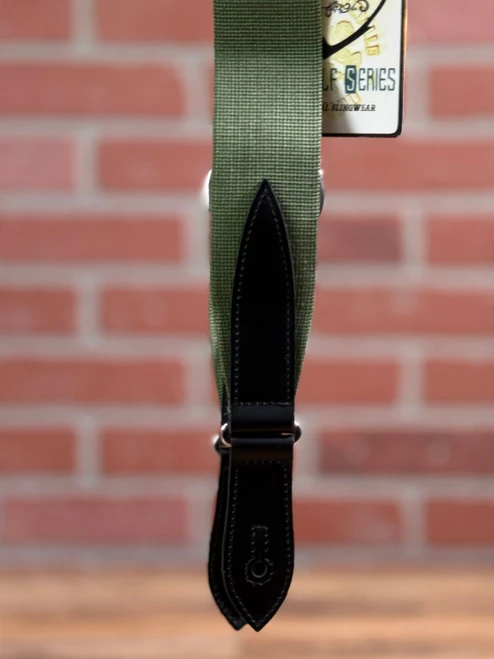 Tetherax Hybrid Series Tight Weave Cotton Leather End Strap - Green Olive