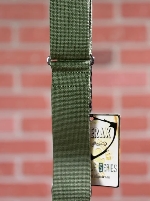 Tetherax Hybrid Series Tight Weave Cotton Leather End Strap - Green Olive