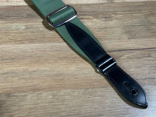 Tetherax Hybrid Series Tight Weave Cotton Leather End Strap - Green Olive