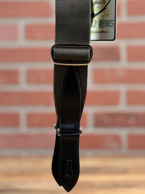 Tetherax Hybrid Series Tight Weave Cotton Leather End Strap - Kalamata Olive