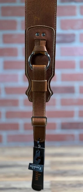 Franklin Straps 3.5" Bass Ring Glove Leather Guitar Strap - Cognac