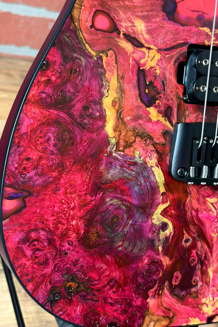 Schecter USA Custom Shop PT Stabilized Burl Electric Guitar - Custom Poison Riot Finish