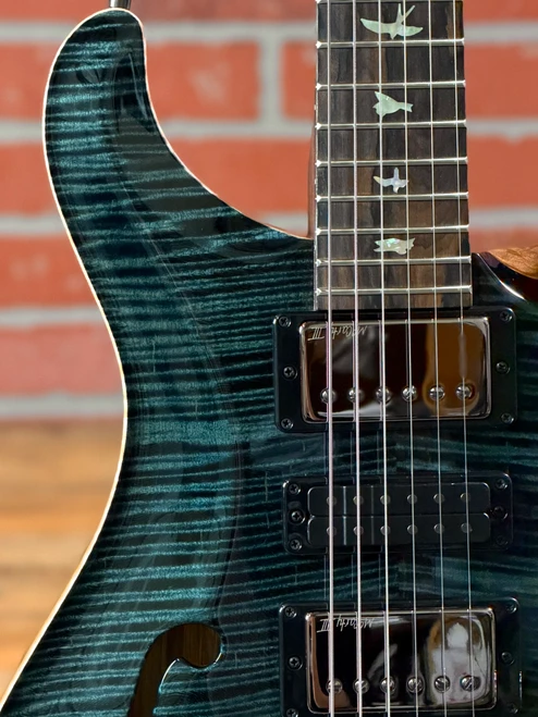 PRS Wood Library Special Artist Top Semi-hollow Electric Guitar - Slate Blue (with Natural Black Korina Back)