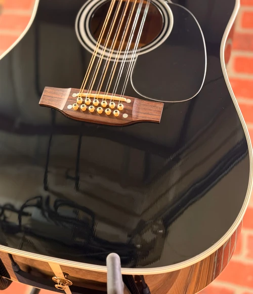Takamine EF381SC 12-String Dreadnought Cutaway Acoustic-electric Guitar - Gloss Black