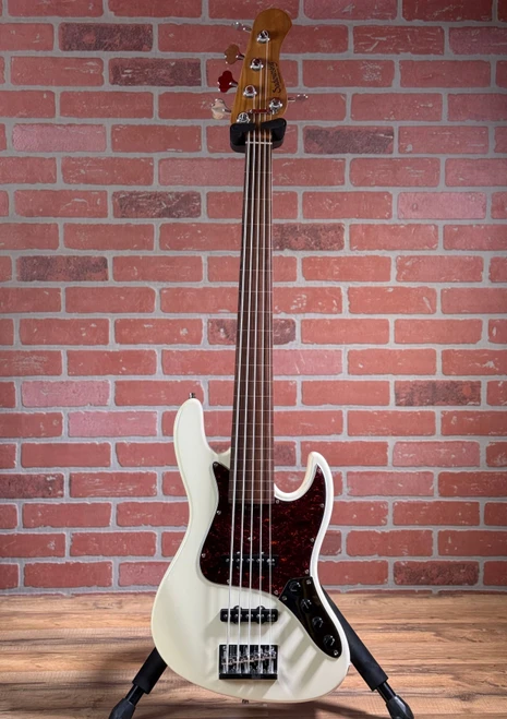 Sadowsky Fretless 5-String Vintage JJ Bass - High Polish Solid Olympic White