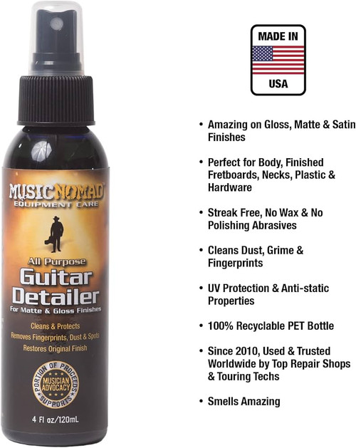 MusicNomad Matte & Gloss Guitar Finish Detailer - 4 oz. (2-pack)