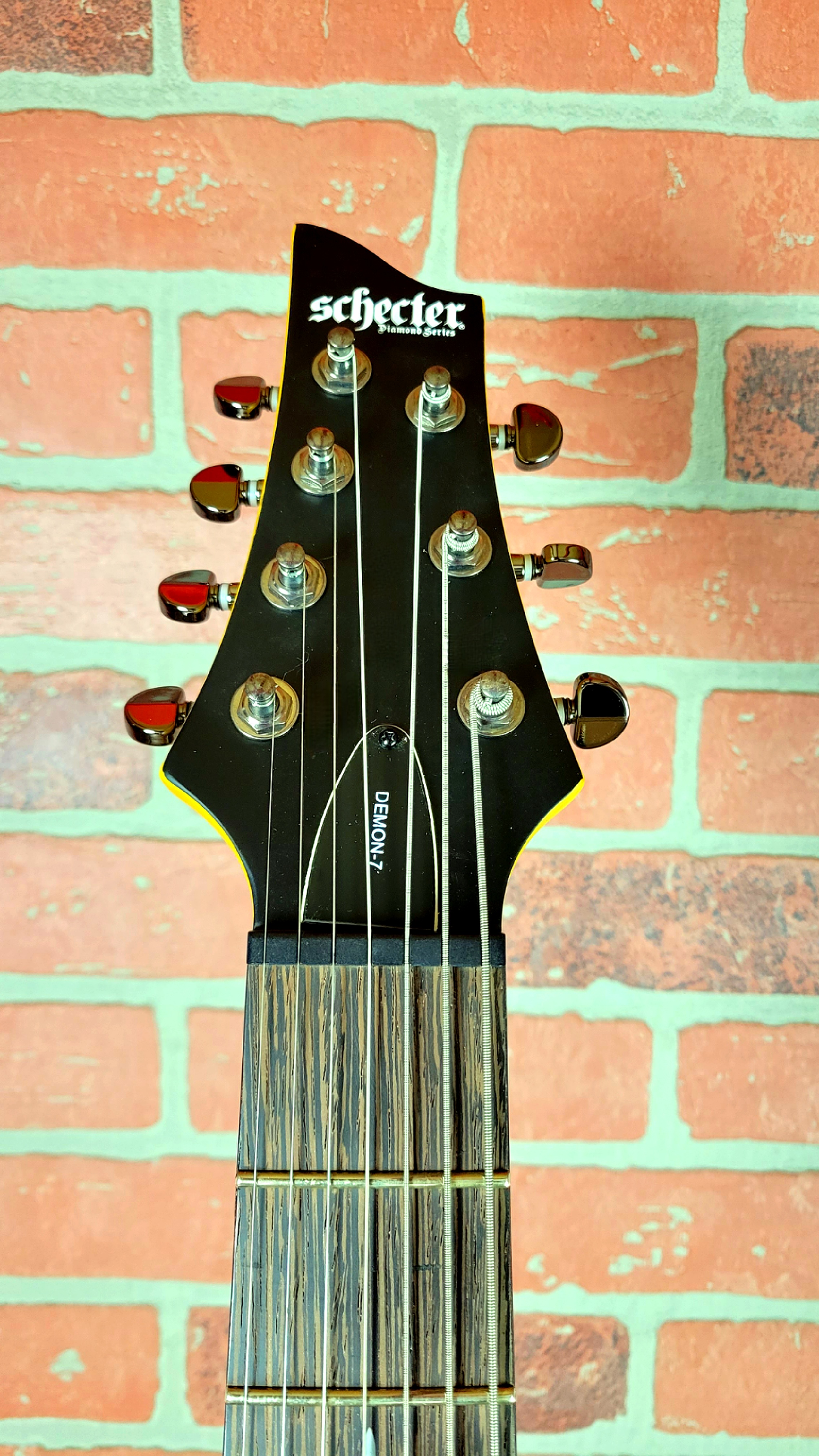 Schecter Left-Handed Demon 7 string All Black Satin Electric
