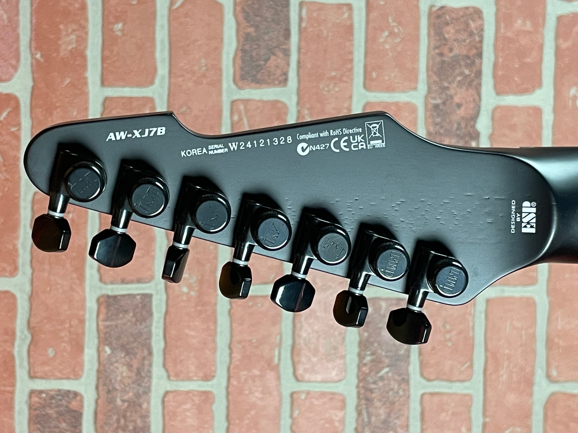 ESP エレキベース アクティブ ESP LTD Alex Wade XJ7 Baritone EverTune • Black Open Grain Satin