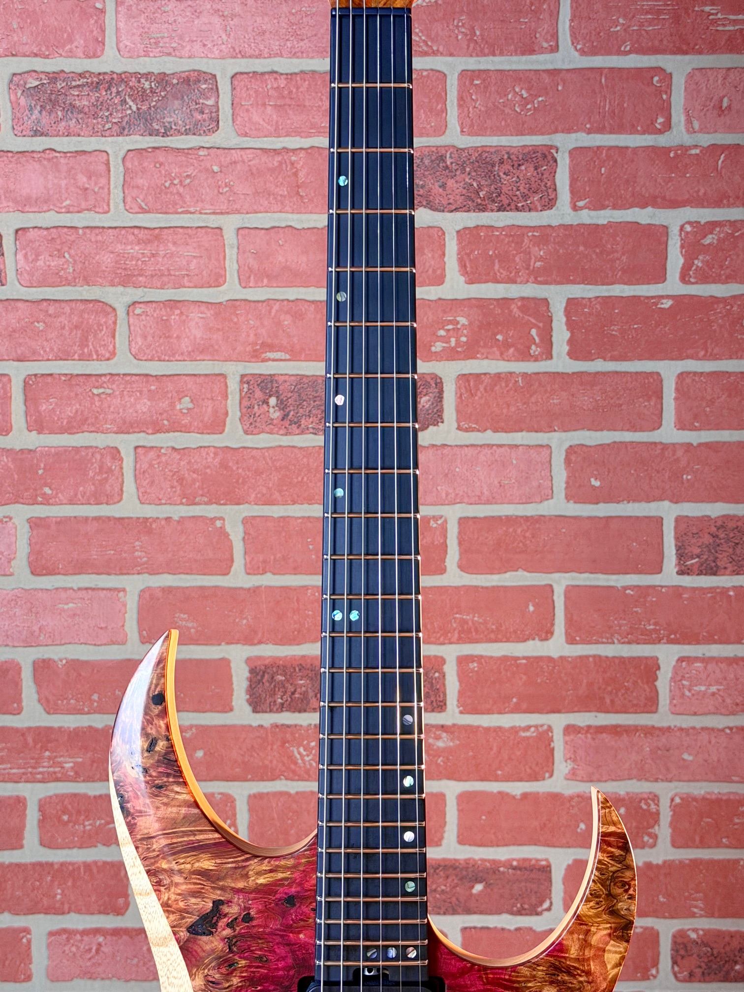 hop Schecter USA Custom Shop Sunset Extreme - Natural Satin Burl