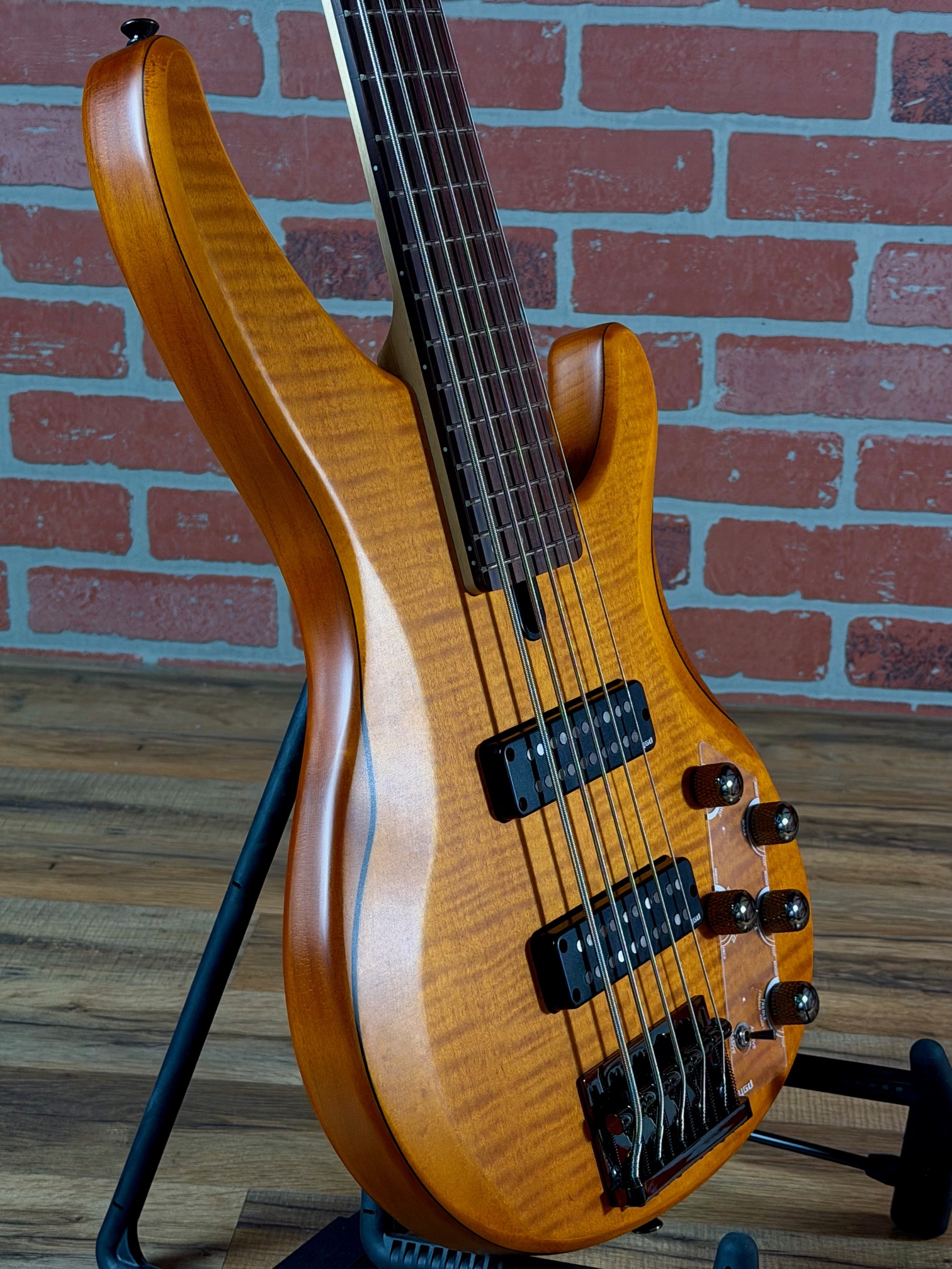 Shop Yamaha TRBX605FM 5-String Electric Bass - Matte Amber | No