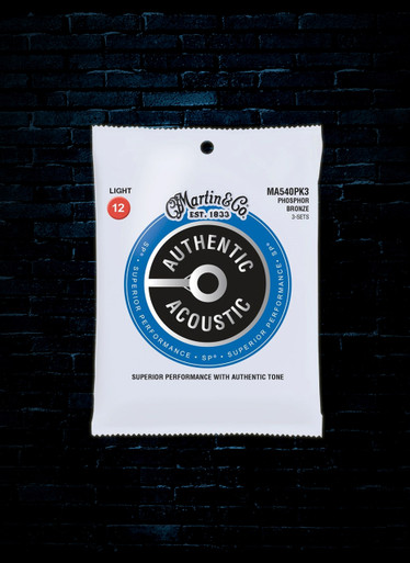 Most Lightweight String Martin Authentic Acoustic Phosphor Bronze Light Strings 3-Pack - No ...