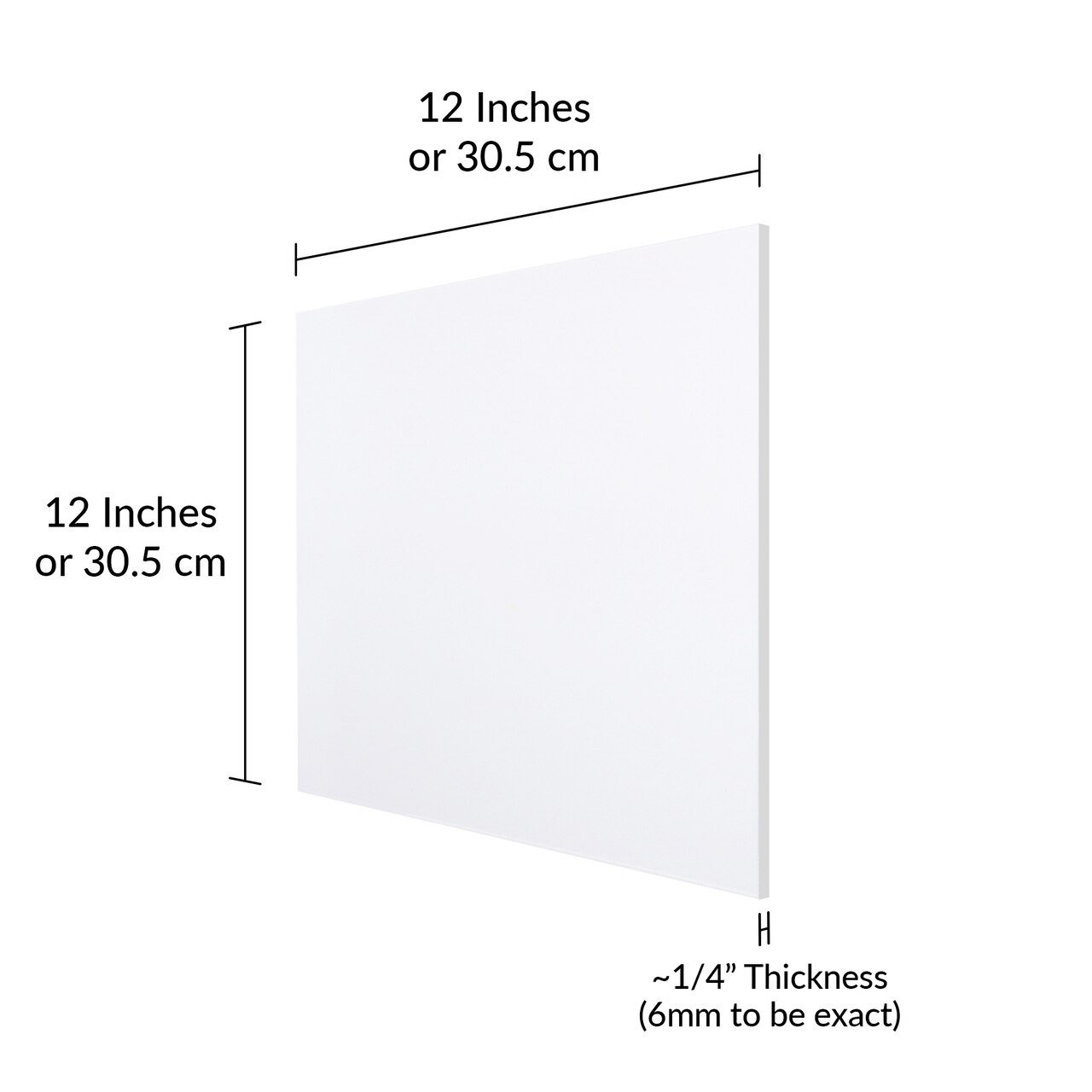 SimbaLux® Acrylic Sheet Clear 12” x 12” Square 1/4” Thick (6mm ...