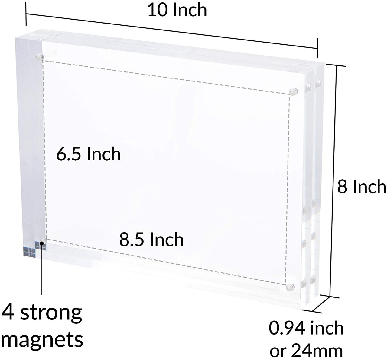 SimbaLux® Acrylic Photo Frame 8” x 10” FreeStanding Clear