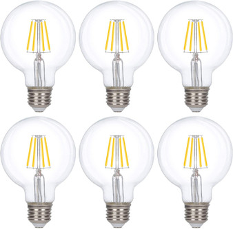 Simba Lighting® LED Vintage Edison Filament G25 Globe 6W Dimmable 60W Equivalent 120V 4000K, 6-Pack