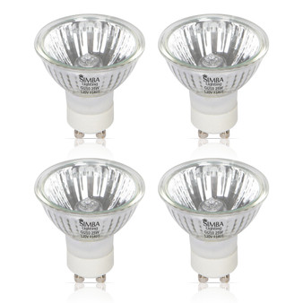 Simba Lighting® Halogen GU10 120V 25W NP5 Candle Warmer ETC Replacement Light Bulb, Dimmable, 4-Pack