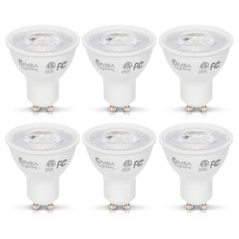 Simba Lighting® LED GU10 ETL Listed 5W Dimmable 50W Halogen Replacement Bulb Twist Base 120V 2700K, 6-Pack