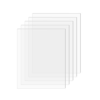 SimbaLux® Acrylic Sheet Clear 8” x 10” Panel 0.08” Thick (2mm) Plexiglass Board, Easy to Cut, Pack of 5