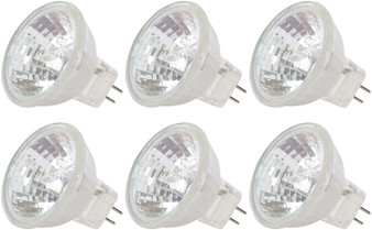 Simba Lighting® Halogen MR11 12V 20W Bulbs GU4 2-Pin FTD Cover Glass, 6-Pack