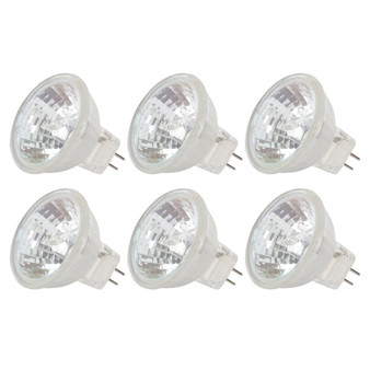 Simba Lighting® Halogen MR11 12V 20W Bulbs GU4 2-Pin FTD Cover Glass, 6-Pack