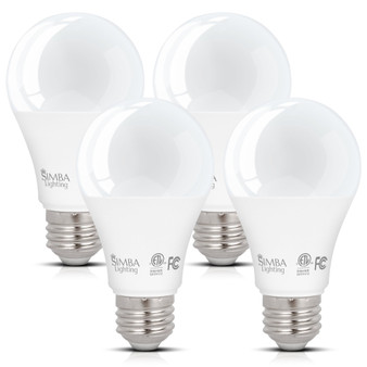 Simba Lighting® LED A19 ETL Listed 9W 60W-75W Equivalent Bulbs 120V E26 Base 5000K Daylight 4-Pack