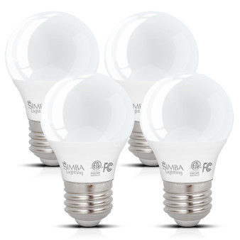 Simba Lighting® LED A15 ETL Listed 7W 60W Equivalent Small Bulbs 120V E26 Base 5000K Daylight 4-Pack