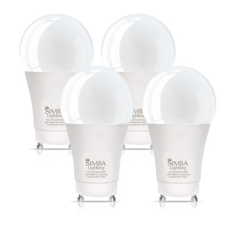 Simba Lighting® LED A19 12W 75W 100W Replacement Bulbs Dimmable 120V GU24 Twist Base 5000K Daylight 4-Pack
