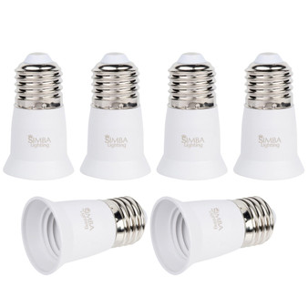 Simba Lighting® E26 Light Bulb Socket Extender 3cm / 1.2in Adapter White, Medium Screw Base, 6-Pack