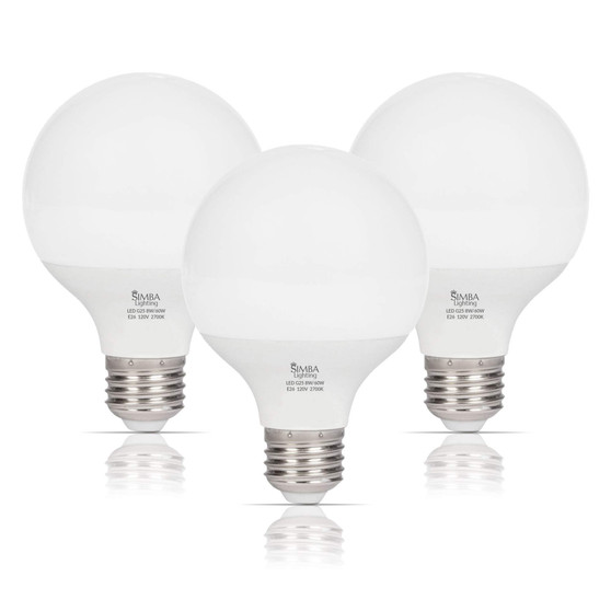 Simba Lighting® LED Globe G25 G80 8W 60W Equivalent Bulbs 120V E26 Base 2700K Soft White 3-Pack