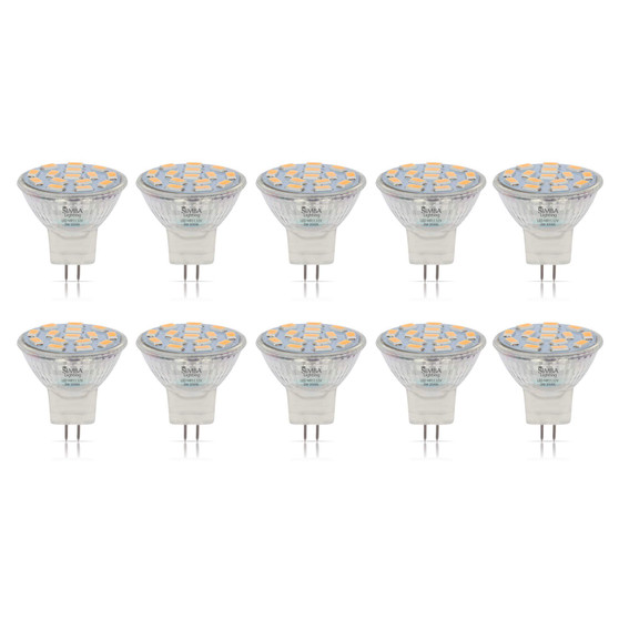Simba Lighting® LED MR11 3W 20W Halogen Replacement Bulbs 12V GU4 Bi-Pin 3000K Soft White 10-Pack