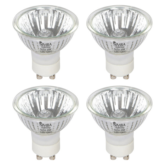 Simba Lighting® Halogen GU10 120V 25W NP5 Candle Warmer ETC Replacement Light Bulb, Dimmable, 4-Pack