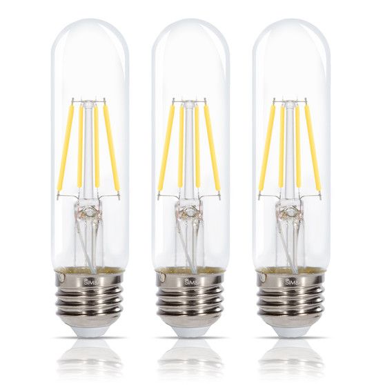 Simba Lighting® LED T10 Filament Bulbs 6W Dimmable 60W Equivalent 120V E26 Base 4000K, 3-Pack