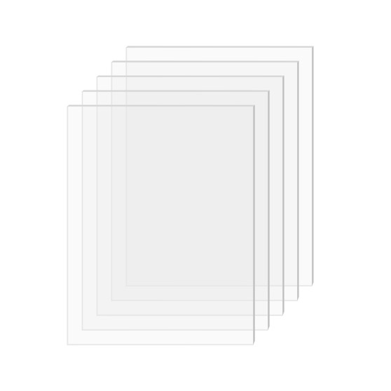 SimbaLux® Acrylic Sheet Clear 5” x 7” Panel 0.08” Thick (2mm) Plexiglass Board, Easy to Cut, Pack of 5