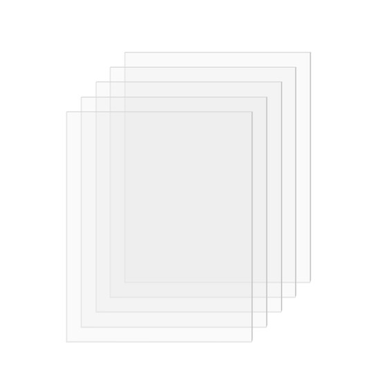 SimbaLux® Acrylic Sheet Clear 8” x 10” Panel 0.04” Thick (1mm) Plexiglass Board, Easy to Cut, Pack of 5