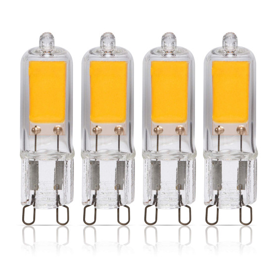Simba Lighting® LED G9 2W T4 25W Halogen Replacement JCD Bi-Pin Base 120V 2700K Warm White, 4 Pack
