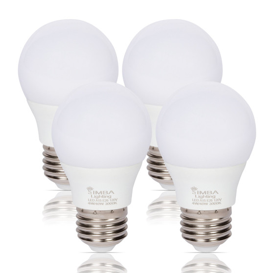 Simba Lighting® LED A15 4W 40W Equivalent Small Bulbs 120V E26 3000K Soft White 4-Pack