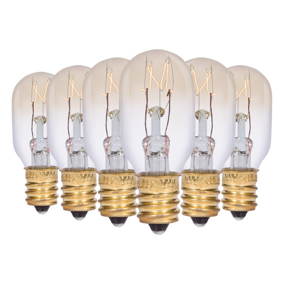 Simba Lighting® T6.5 15W Replacement Bulb Mini Tube Shape 120V, E12 Candelabra Base, 2700K, 6-Pack