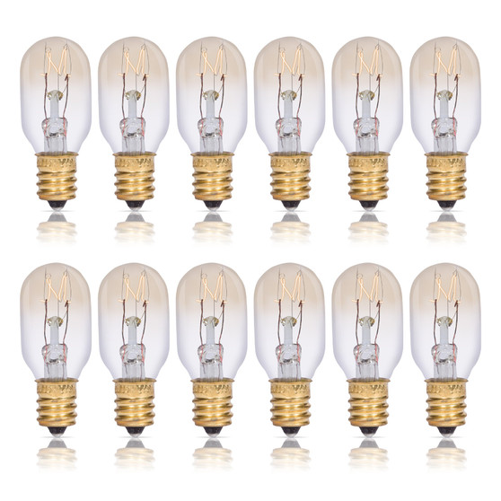 Simba Lighting® T6.5 15W Replacement Bulb Mini Tube Shape 120V, E12 Candelabra Base, 2700K, 12-Pack