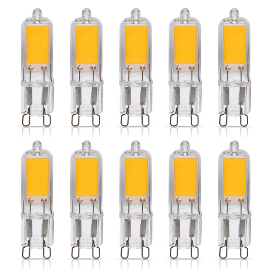 Simba Lighting® LED G9 2W T4 25W Halogen Replacement JCD Bi-Pin Base 120V 2700K Warm White, 10 Pack