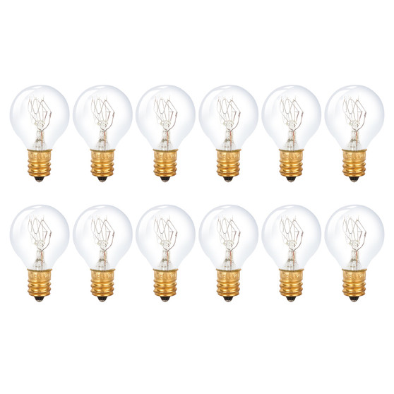 Simba Lighting® Aromatic Medium Size Wax Warmer Mini Globe G30 Round Bulb 25W E12 Candelabra Base Clear Glass, 12 Pack