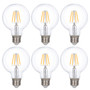 Simba Lighting® LED Vintage Edison Filament G25 Globe 4W Dimmable 40W Equivalent 120V 2700K, 6-Pack