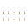 Simba Lighting® Decorative Globe G16.5 Round Bulb 40W E12 Candelabra Base Clear Glass, 10 Pack