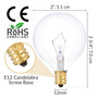 Simba Lighting® Decorative Globe G16.5 Round Bulb 40W E12 Candelabra Base Clear Glass, 10 Pack