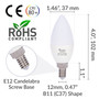 Simba Lighting® LED Candelabra B11 C37 7W 60W Replacement Bulbs 120V E12 2700K Warm White 6-Pack
